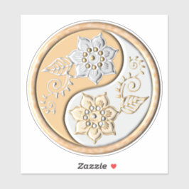 Gold & Silver Yin Yang Aufkleber