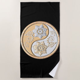 Gold & Silver Yin Yang  Strandtuch