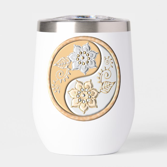 Gold & Silver Yin Yang water bottle (Vorderseite)