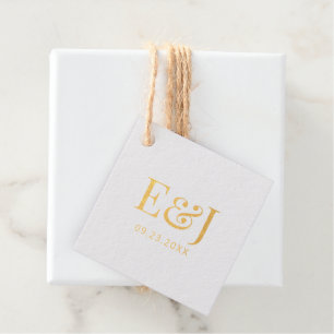 Gold Simple Elegant Couple Monogram Initials Geschenkanhänger