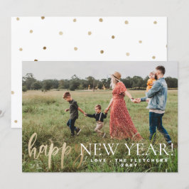 Gold Simple Script Bonne année Carte de vacances