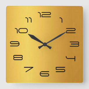 Gold simplicity quadratische wanduhr