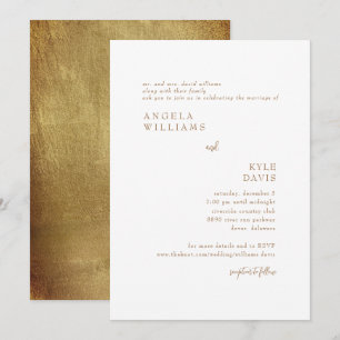 Gold Simplizität Bride Eltern Hochzeitsfeiern Einl Einladung