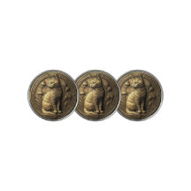 Gold Sitting Cat Medallion