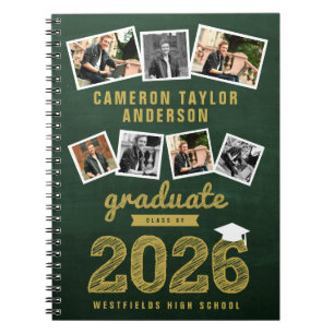 Gold Sketch 2025 Grad 7 Foto Collage Abschluss Notizblock