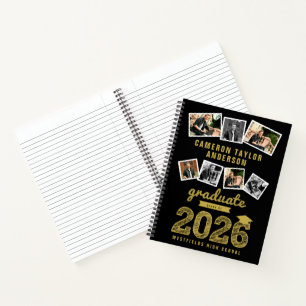 Gold Sketch 2025 Grad 7 Foto Collage Abschluss Notizbuch