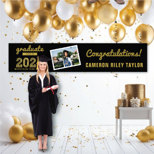 Gold Sketch Abschlussklasse 2026 Foto Herzlichen G Banner