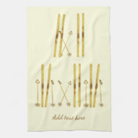 Gold Skis Poles | Vintage SkiIllustration