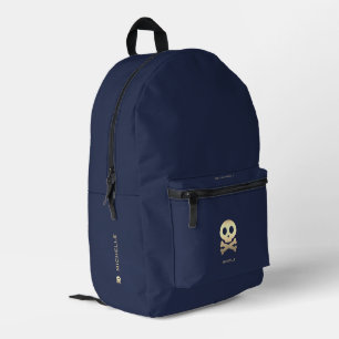 Gold Skull Crossbones Stilvolle Dunkelblau Bedruckter Rucksack