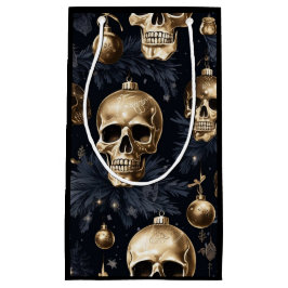 Gold Skull Gift Bag (schwarz) Kleine Geschenktüte