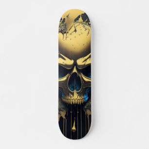 Gold Skull - Numb Skulls Design #1 Skateboard