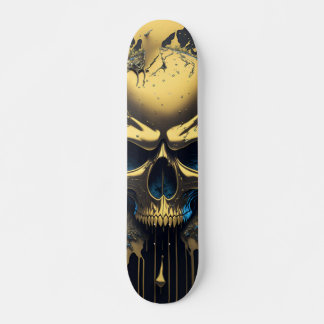 Gold Skull - Numb Skulls Design #1 Skateboard