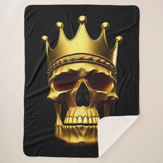 Gold Skull Sherpa Blanket Sherpadecke (Vorderseite)