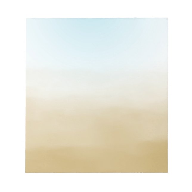Gold Sky Blue Ombre Watercolor Notizblock (Vorderseite)