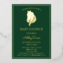 Gold Smaragdgrün Reitsport-Baby Shower