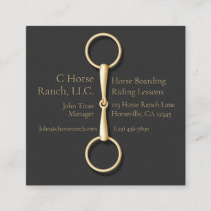 Gold Snaffle Bit auf der Black Race Industrie Quadratische Visitenkarte
