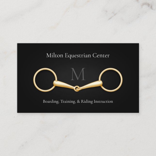 Gold Snaffle Bit Elegante Reitsportler Visitenkarte (Vorderseite)