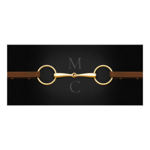 Gold Snaffle Bit & Laced Reins Reitindustrie Werbekarte