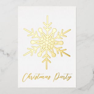 Gold snowflacon fête de Noël invitation réelle