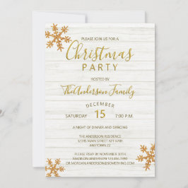 Gold Snowflake Chic Modernes Weihnachtsfest Party