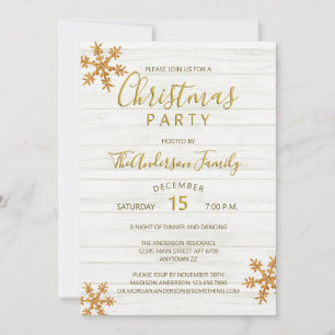 Gold Snowflake Chic Modernes Weihnachtsfest Party