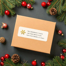 Gold Snowflake Christmas Return Address Label
