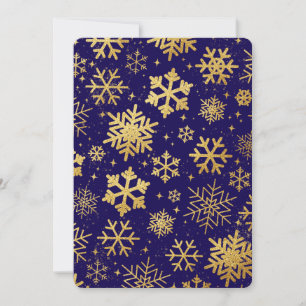 Gold Snowflake Elegante - Flachbild-Urlaubskarte Feiertagskarte
