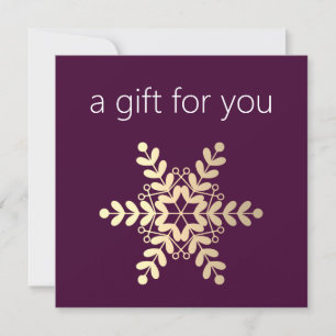 Gold Snowflake Holiday Geschenkgutschein