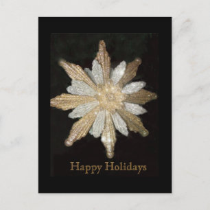 Gold Snowflake Holiday Postkarte