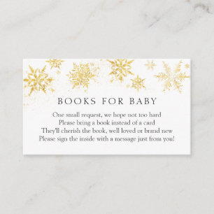 Gold Snowflake Livres pour Baby insert carte