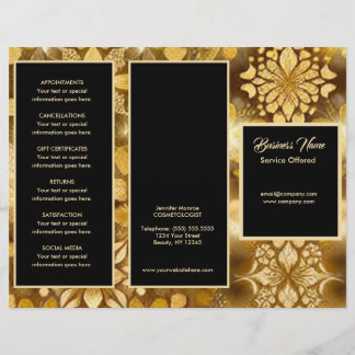 Gold Snowflake Menu & Pricing Flyer