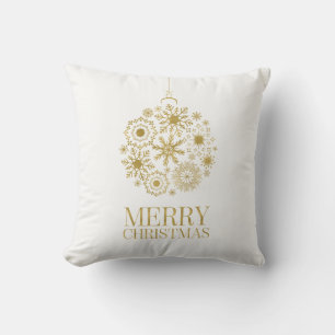 Gold Snowflake Ornament Frohe Weihnachtsfeier Kissen
