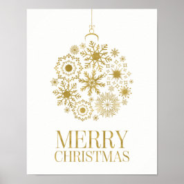 Gold Snowflake Ornament Frohe Weihnachtsgebäck Poster