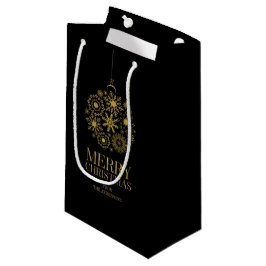Gold Snowflake Ornament Frohe Weihnachtsgeschenk T Kleine Geschenktüte