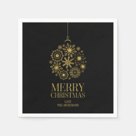 Gold Snowflake Ornament Weihnachtsbuch Napkins Serviette