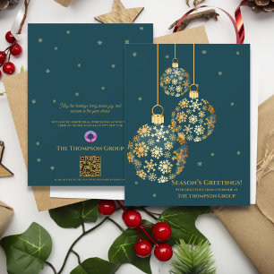 Gold Snowflake Ornements Carte de vacances d'entre