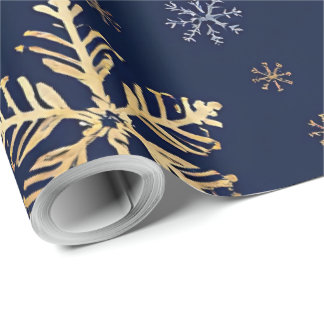 Gold Snowflake Pattern Wrapping Paper Geschenkpapier
