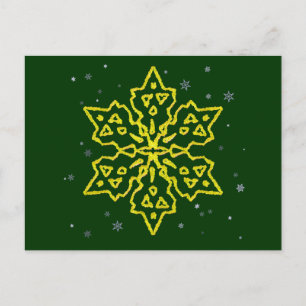 Gold Snowflake Postkarte