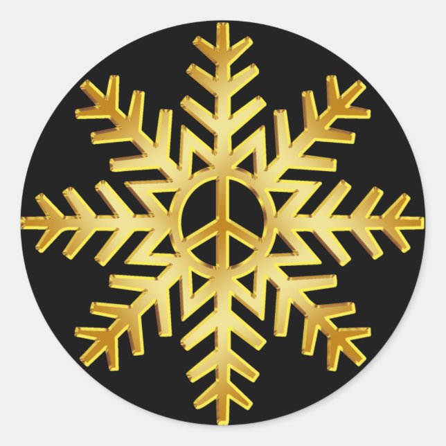 GOLD SNOWFLAKE RUNDER AUFKLEBER (Vorderseite)