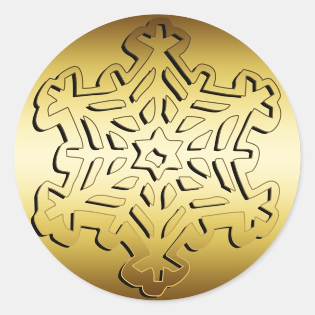 GOLD SNOWFLAKE RUNDER AUFKLEBER (Vorderseite)