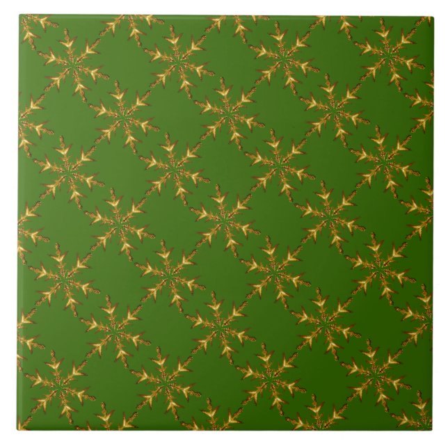 Gold Snowflake Tile Fliese (Vorderseite)