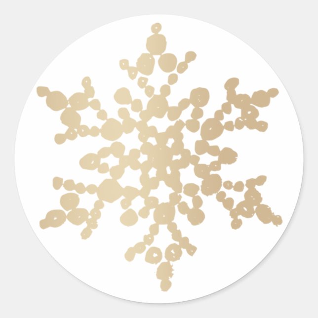 Gold Snowflake Weihnachtskarte Umschlag Aufkleber (Vorderseite)