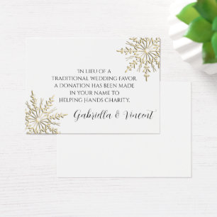 Gold Snowflake Winter Hochzeit Wohltätigkeit Liebl