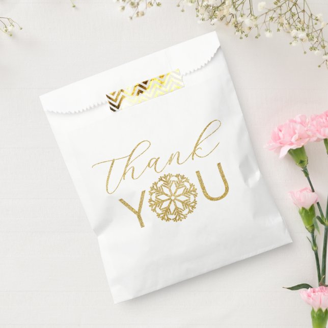 Gold Snowflake Winter Vielen Dank für Ihre Unterst Geschenktütchen (Versiegelt)