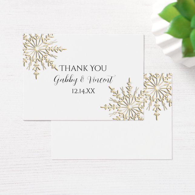 Gold Snowflake Winter Wedding Liebesmarken (Schreibtisch)