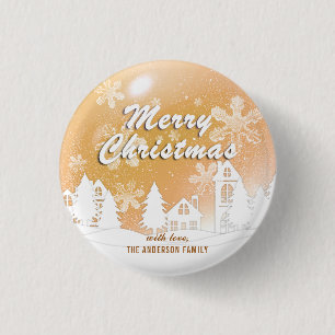 Gold Snowflakes Weihnachten Weihnachten Frohes Neu Button