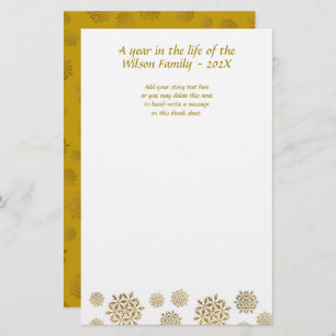 Gold Snowflakes Weihnachtsbrief Schreiben Papier