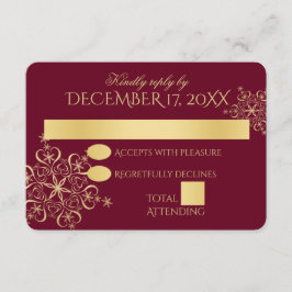 Gold Snowflakes Winter Hochzeit Reaktion Einladung