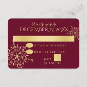 Gold Snowflakes Winter Hochzeit Reaktion Einladung