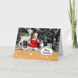 Gold Snowy Digital Photo Cartes de Noël personnell